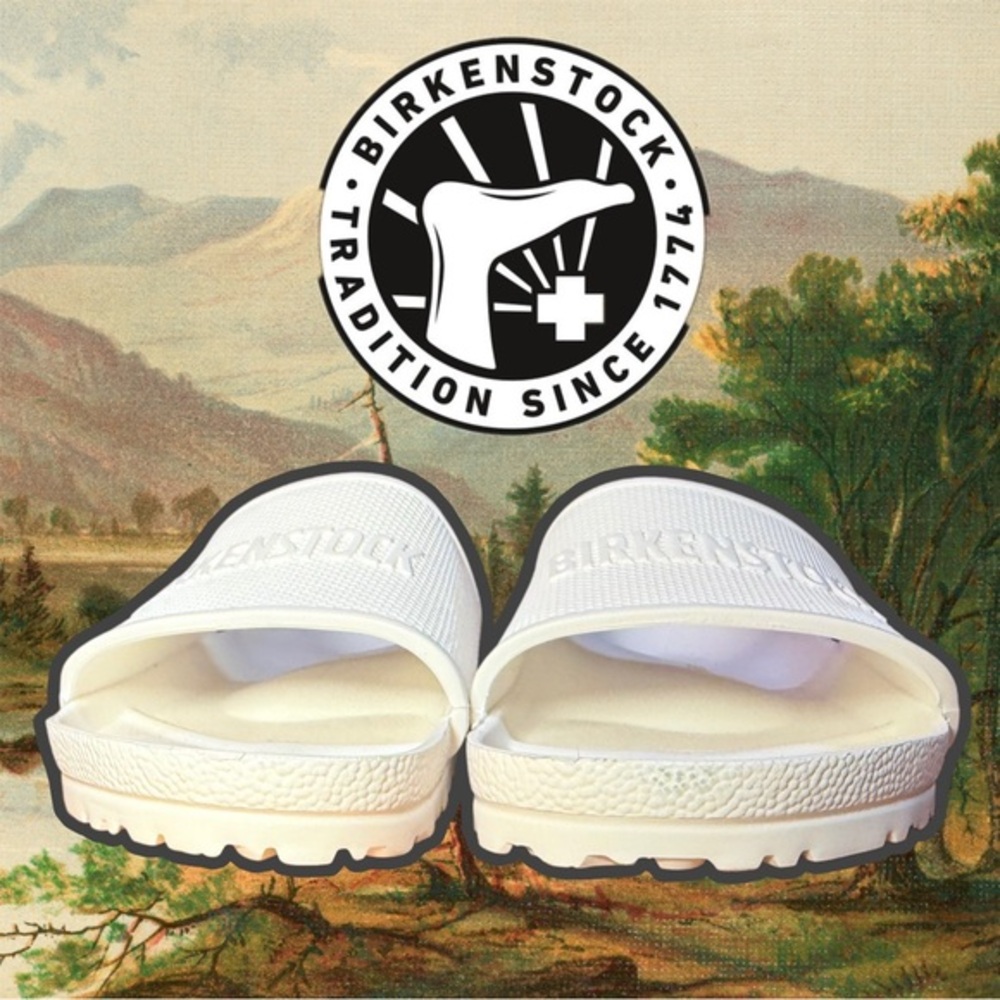 Birkenstock EVA Slides – White (Men’s 10 / Women’s 12, EU 43) 🌟 MINT 🌟